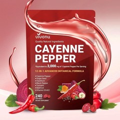 VivoNu Cayenne Pepper Softgels Dietary Supplement – 240 Capsules NEW FREE SHIP.