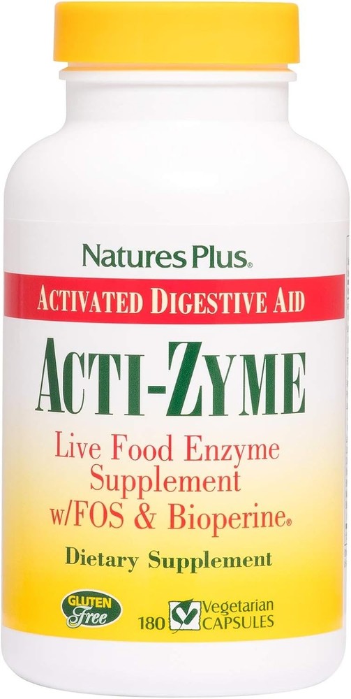 ✨NaturesPlus Acti-Zyme – 180 Vegan Capsules – Exp October 2027 – New/Sealed