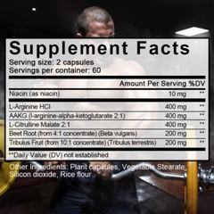 Nitric Oxide Booster Improves Blood Flow Circulation Quick Recovery 120 Pills