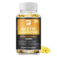 Acetyl L-Carnitine 1500mg, 120 Capsules – Non-GMO and Gluten Free