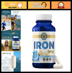 Gentle Iron Bisglycinate Supplement for Men & Women, 36mg, High Absorption, Non-