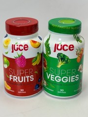 Juce Super Fruits & Super Veggies 90 Capsules Each Gluten/Gelatin Free, Non GMO