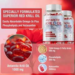Antarctic Krill Oil Capsules – with Omega-3 EPA,DHA,Astaxanthin & Phospholipids