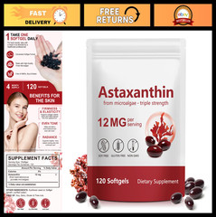 Astaxanthin 12mg Softgels – 120 Count, 4 Month Supply, Antioxidant for Eye, Join