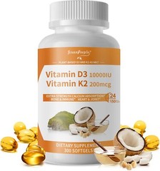 Vitamin D3 10000 IU 300 Softgels | Value Size | Max Potency | by Green People