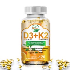 Vitamin K2 (MK7) with D3 5000 IU Supplement, 120/240/480 Capsules, Immune Health