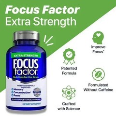 Focus Factor Adults Extra Strength- Brain Supplement for Memory – 120 Tablets