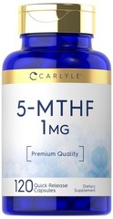 Carlyle 5-MTHF L Methylfolate 1mg | 120 Capsules 120 Count (Pack of 1)