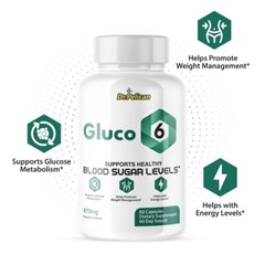 Gluco 6- Blood & Heart Support- 5 Bottles- 300 Capsules