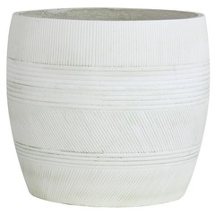 Olly & Rose Extra Large Plant Pot Patterned – Aged Off White Garden Planter -…