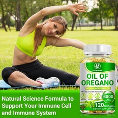 Oregano Oil 6000mg Softgels Capsules Caps Pills Contains Carvacrol Immue Support