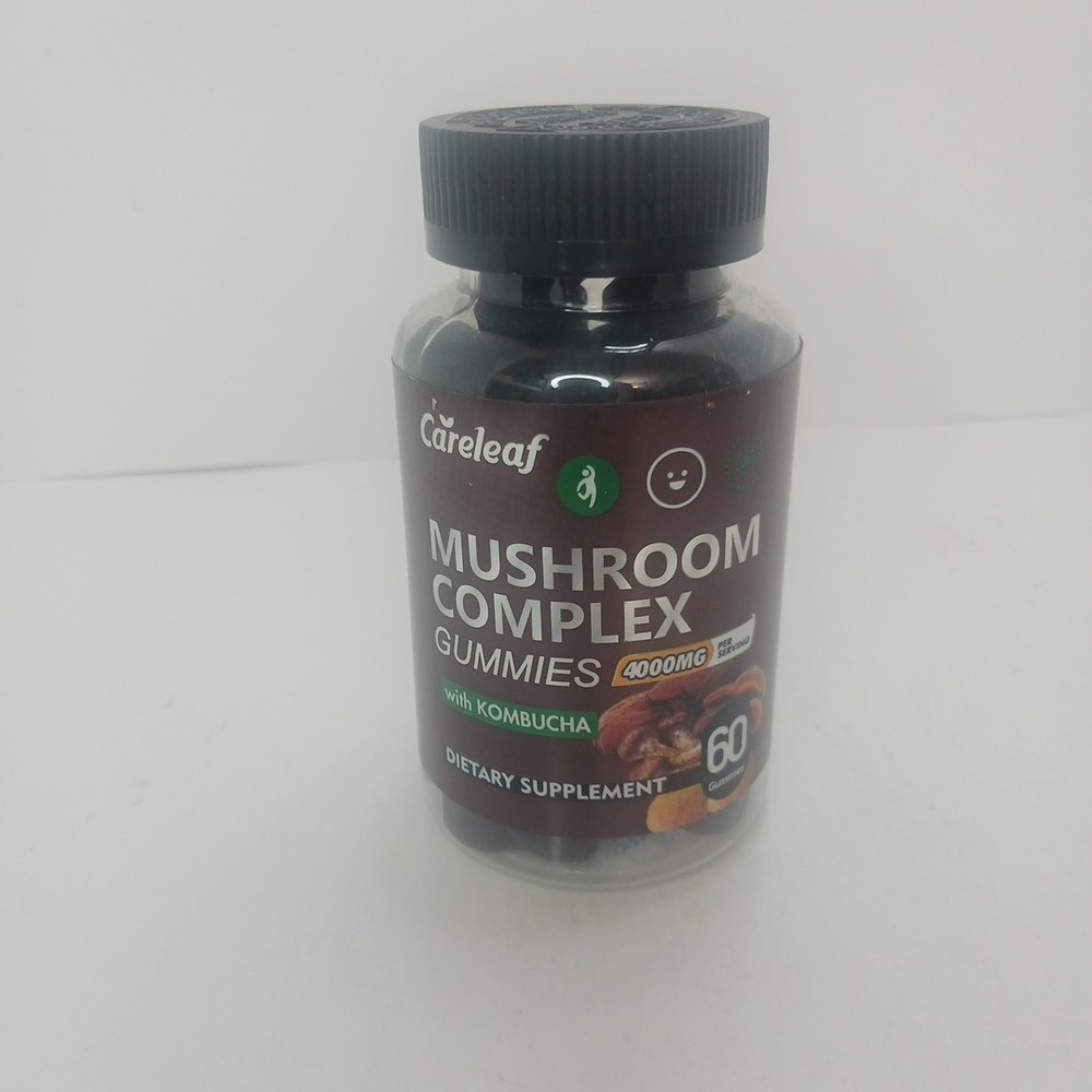 Careleaf Mushroom Complex Gummies 4000mg with Kombucha – 60ct – EXP 5/2026 – NEW