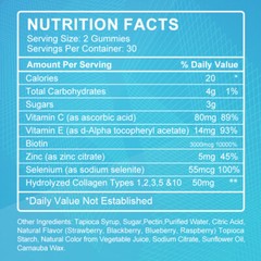 Vitamatic Hydrolyzed Collagen Gummies with Vitamin C, Zinc & Biotin -60 Gummies