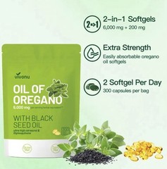 Oil of Oregano Softgels containing Black Seed Oil – 6000mg Oregano Oil