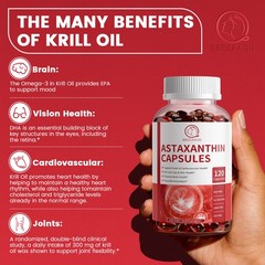 240 Softgels Antarctic Krill Oil Fish Oil Complex, EPA, DHA & Astaxanthin US