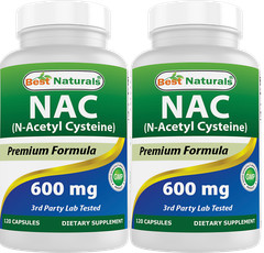 2 Pack Best Naturals NAC – n-acetyl cysteine – 600 mg 120 Capsules