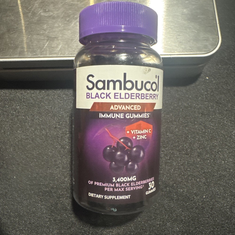 Sambucol Black Elderbery Gummies Vitamin C Immunity Support 30 Count
