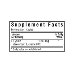 Bluebonnet L-Lysine 1000 Mg 50 Caplets, free-form Amino-Acid, Immune support