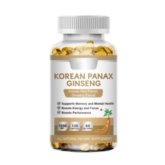Korean Red Panax Ginseng 1600mg 120 Capsules Energy Libido Testosterone Booster