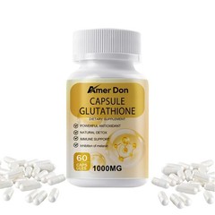 L-Glutathione 1000mg 60 Capsules,Antioxidant, Liver, Immune, Cell Health Support