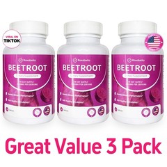 3PCS Rosabella Organic Beet Root 60 Capsules Natural Energy Boost Blood Pressure