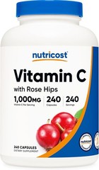 NEW Sealed Nutricost Vitamin C with Rose Hips 1025mg, 240 Capsules