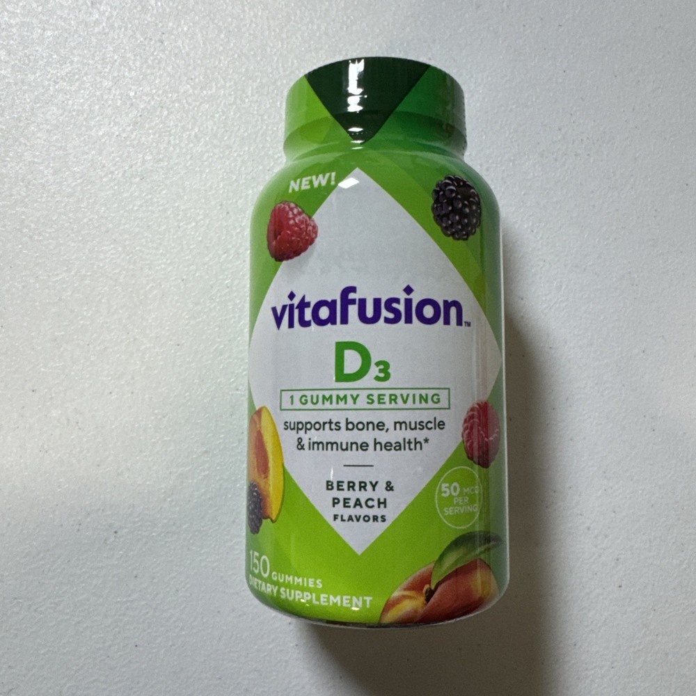 NEW Vitafusion Vitamin D3 Gummy Vitamins 150 CT Berry & Peach Flavors EX 02/27
