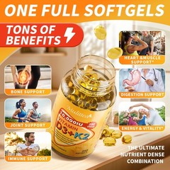 Vitamin D3 K2 10000 IU w/ MK7 for Bone, Immune & Heart 250 Count (Pack of 1)