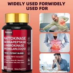Nattokinase 4000 FU Enzyme, Supports Heart Health & Circulation 18 in 1, 60 caps