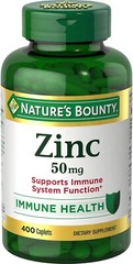Nature’s Bounty Zinc Supports Immune Health 50mg 400 Caplets expire 04/2026