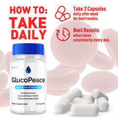 (3 Pack) GlucoPeace Blood Support Gluco Peace Glycogen Supplement 180 Capsules