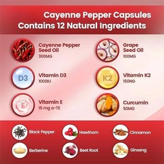Cayenne Pepper Softgels Supplement, Supports Leg Vein, 240 Softgels /1 Bag 2026