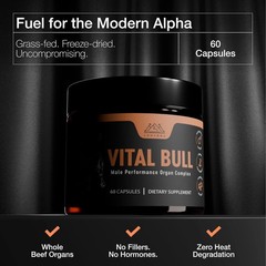 Vital Lonvera Bull Beef Organ Supplement for Man–Grass Fed Organs 60 cap