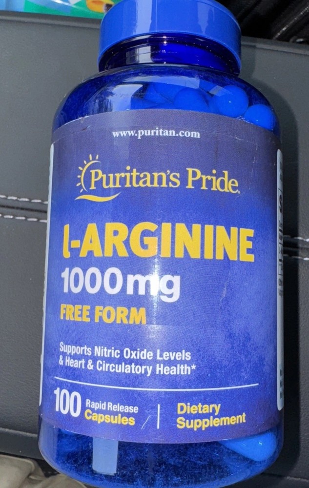 2X Puritans Pride – L-arginine 1000 Mg, Free Form – 200 Capsules, Exp: 6/26