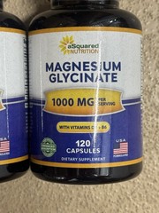 2x Magnesium Glycinate 1000mg with Vitamin D3 & B6 120 Capsules Lot Exp 6/28