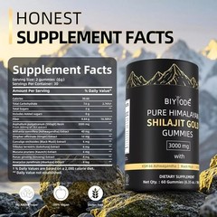Premium Shilajit GOLD Gummies, Organic, Extremely Potent mg, 3000 Fulvic Acid P