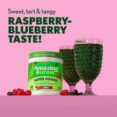 30 Servings Berry-Flavored Organic Superfood Powder with Spirulina & Probiotics