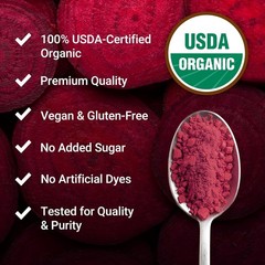 Force Factor Total Beets Organic Beet Root Powder Superfood, Non-GMO | Boost Dai