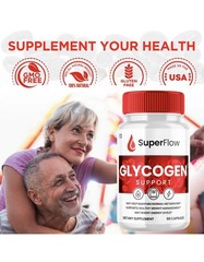 (2 Pack) Super Flow Glycogen, Blood Sugar Health Support Formula, 60 Capsules