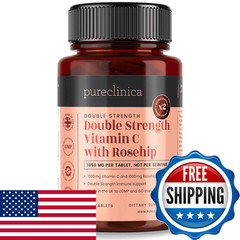 Pureclinica Vitamin C Rosehip 2000Mg 1000Mg Vit C 1000Mg Rosehip Extract X 180