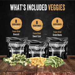 , Fruit & Veggie Mix, Non-Perishable Freeze-Dried Food, 30-Year Shelf Life, Port