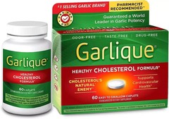 Garlique: Cholesterol’s Natural Enemy 60 Caplets X 2 Boxes FREE SHIPPING *2 Pack
