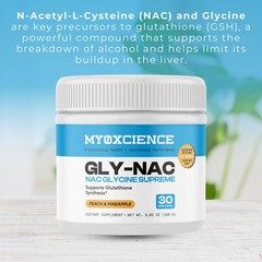 N-Acetyl-L-Cysteine & Glycine Supplement – Natural Peach Pineapple Flavor, 30 Se