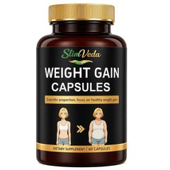 Slimveda Weight Gain Capsules Healthy Body and Muscle Gainer Supplement 60 Count