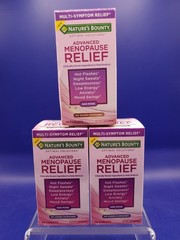 3 Pack Nature’s Bounty Advanced Menopause Relief 30Ct Tablets Each Exp 10/2026