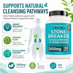Chanca Piedra Stone Breaker 150 Tablets Kidney Cleanse Detox 2400mg from Peru