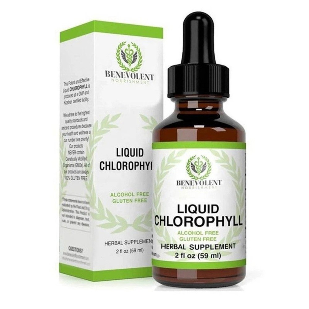 Natural Chlorophyll Liquid Drops Body Detox Internal Deodorant Digestive Support