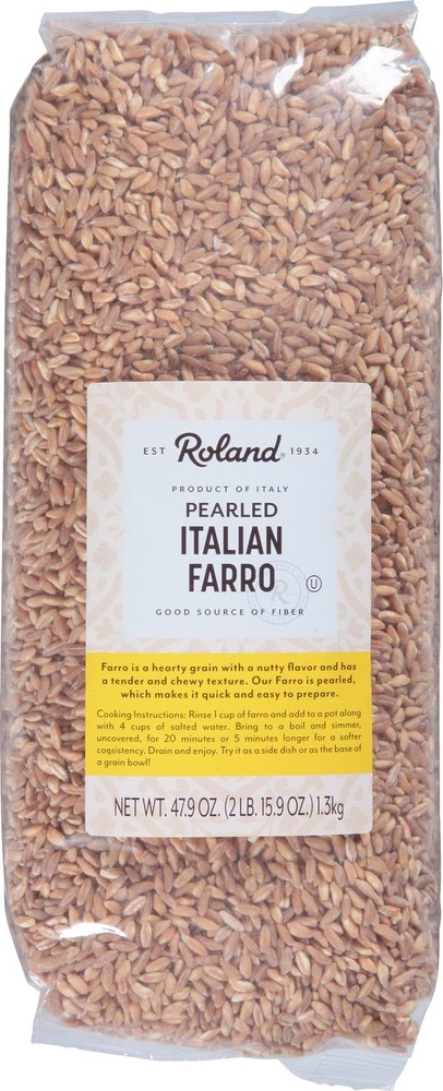 Roland Foods Pearled Italian Farro, 3 Pound (Pack of 1), Light Brown