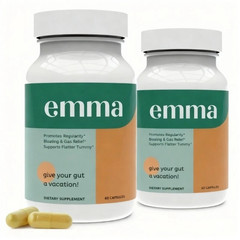 2 bottles Emma Gut Health Supplement for Gas & Bloating Relief,Leaky Gut Repair
