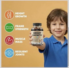 Height Growth Gummies | Vitamin Gummies with Calcium, Magnesium Glycinate 9/2027